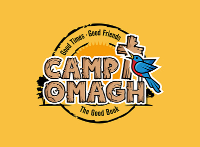 Camp Omagh Logo Design animation branding design graphic design illustration logo motion graphics tagline thepoddotme typography vector