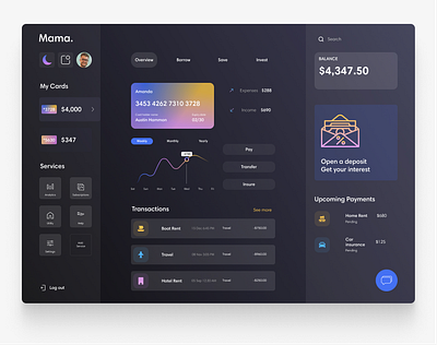 Desktop Internet Banking Dashboard dashboard design ui ux website