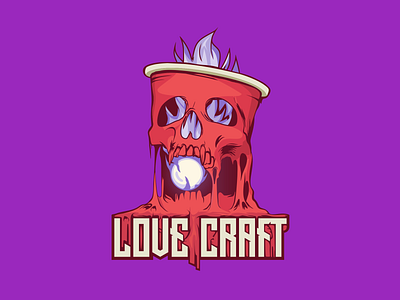 Lovecraft Beerpong beer beerpong cup horror illustration lovecraft skull