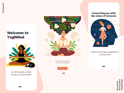 Health app design - Yoga & Meditation app design fignma illustration ui ux