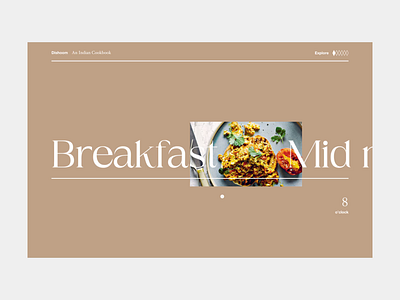 Recipes navigation animation design ui web design