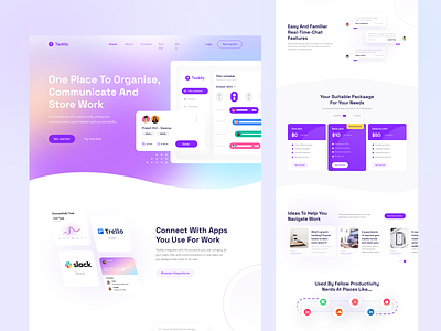 Saascuy - Saas Task Management Landing Page blog client contact us footer gradient hero home homepage integrates integrations landing page mesh gradient pricing plan saas task task management testimoni ui design web design website