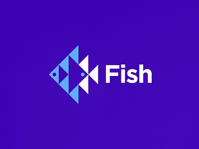 Fish logo. animal app blue brand brand design branddesign branding brandmark fish food logo logo design logodesign logomark logotype mark minimal monogram simple solid