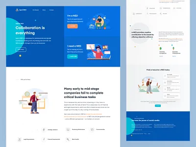 AgentNED agent blue clean design development director find finding landing landing page landingpage programming seeker ui uiux user interface ux web website