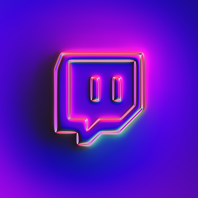 Twitch logo x Naumorphism 3d abstract art branding chrome colors design embossed filter forge generative glow illustration light logo neon stream twitch