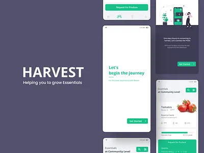 Harvest App Design agency agencylife appdesign behaviouralresearch brand branding community creativeagency foodapp hci illustration india research ui urbanfarming