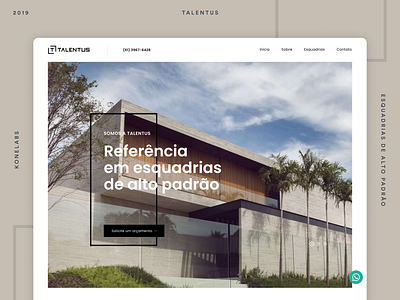 Talentus Esquadrias - Site architecture cover header hero site