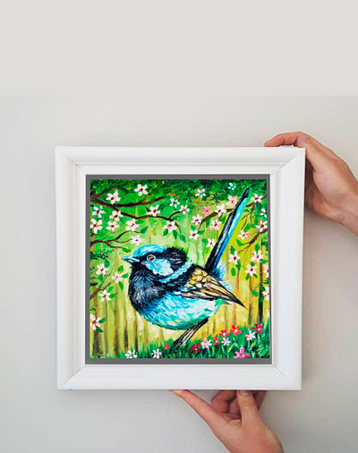 Bird oil painting, oil art, gift, Wall decor, Birds, picture design graphic design handmade art paint painting