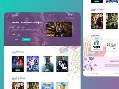 Cinema Booking Website - Landing Page booking cinema design landing page ui ux