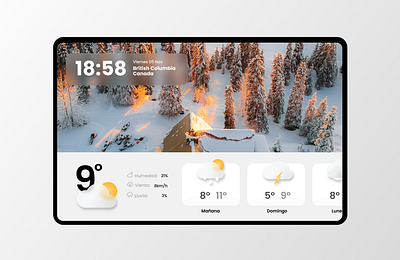 Weather Hub Screen app design flat google nest graphic design minimal nest hub ui ux uxui weather weather app weather screen