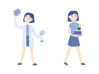 Science girl animation art biology branding character chemistry children illustration design flat illustration illustrator people science