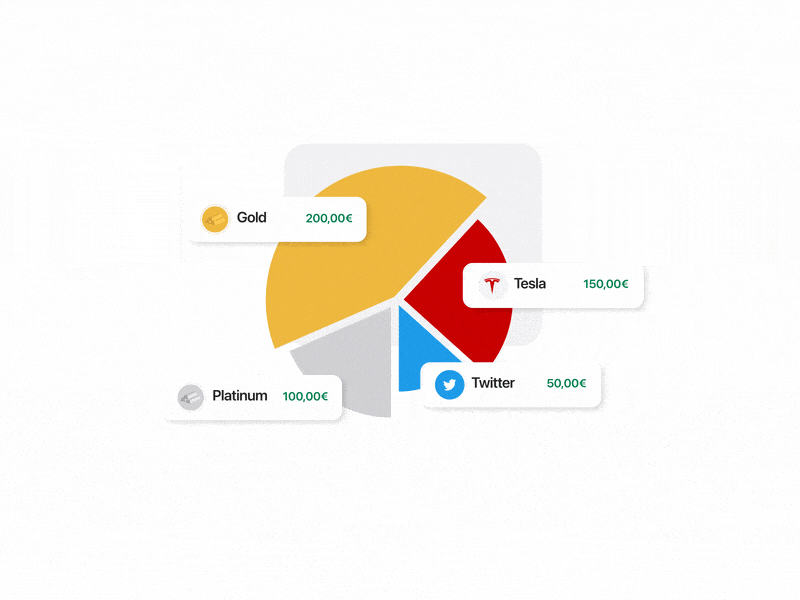 Diversification Animation - Portfolio animation crypto diverse diversification finance investment metals motion design safe stocks variety