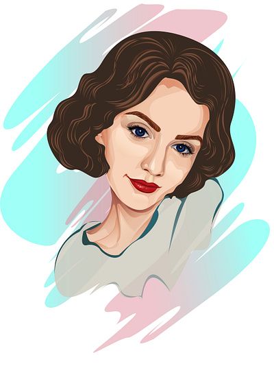 Portrait of a girl. Vector graphics illustration vector