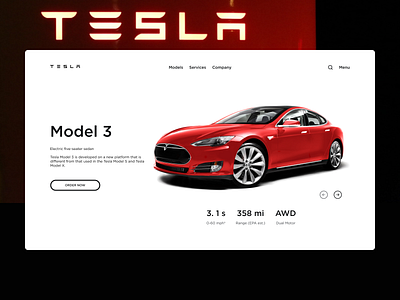 Tesla Model 3 Concept branding graphic design illustration typography ui ux