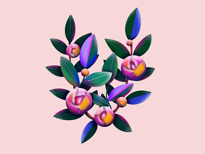 Letter U 36 days of type 36daysoftype botanic botanical floral flower flowers illustration leaf leaves letter letter u lettering plant plants procreate procreate illustration type typography u