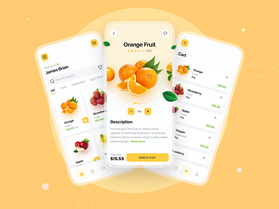 Grocery App UI Design app clean ui design figma fresh fruit fresh vegetable fruit app grocery grocery app grocery store interface minimalist mobile app store app ui uiux user userinterface ux vegetable app