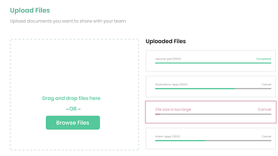 File Upload Page branding design typography ui ux