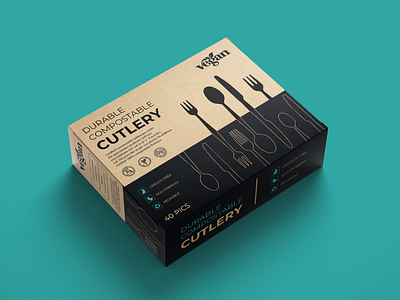 Compostable Cutlery | Packaging Design Concept box design box packaging design eco friendly eco friendly packaging design graphic design modern new ideas new packaging design package design packaging design ideas