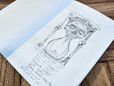Memento mori tattoo sketch bones concept death hour glass illustration memento mori sketch skull tattoo