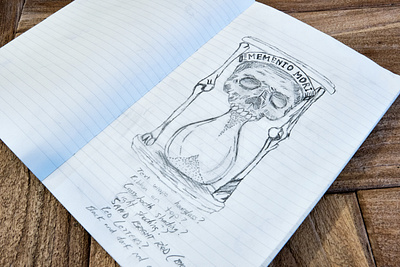 Memento mori tattoo sketch bones concept death hour glass illustration memento mori sketch skull tattoo