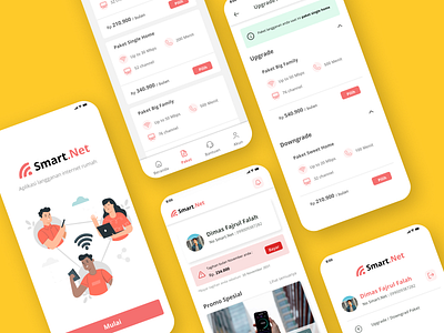 Internet provider app mobile - home design ui ux