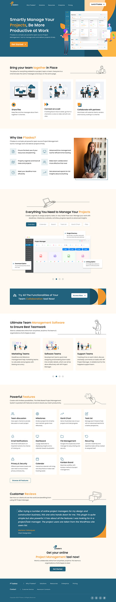 P'taskez branding design home page homepage landing page landingpage ui web design