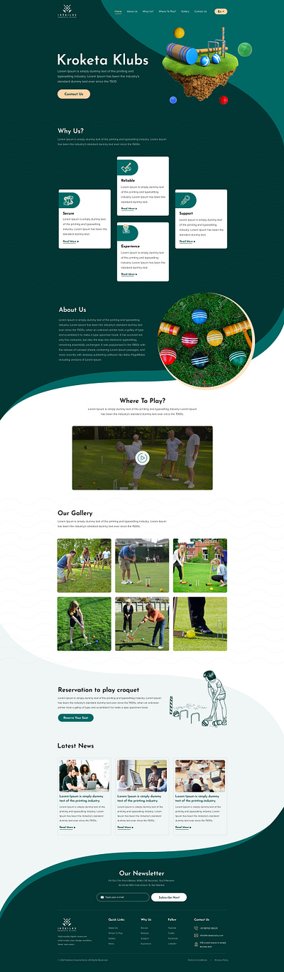 Kroketa Clubs design graphic design home page homepage landing page landingpage ui web design