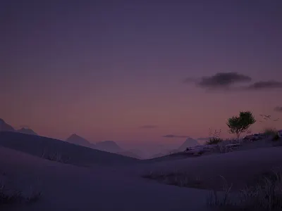 Desert Sands - Dynamic Wallpaper desert dunes dynamic gradient illustration landscape mountains nature sand sunrise sunset wallpaper