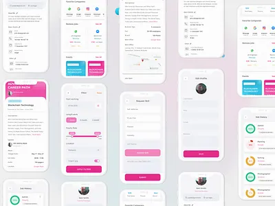 Jobei Applications 3d animation app best branding clean creative design elegant flat graphic design hiring home ios job logo motion graphics simple trend