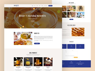 Honey's Website Design beekeeper beekeeping branding creative design graphic design honey honey shop honeybee landing landing page layout ui ux web design website mockup wordpress
