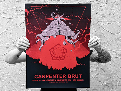 Carpenter Brut Gig Poster alien gig poster pyramid screenprint synthwave