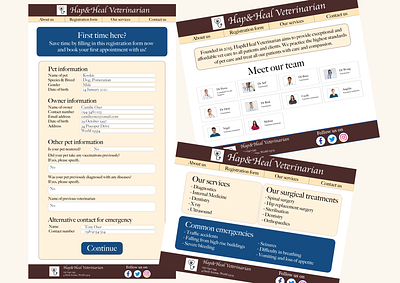 Web design for a Veterinarian design icon typography ux website