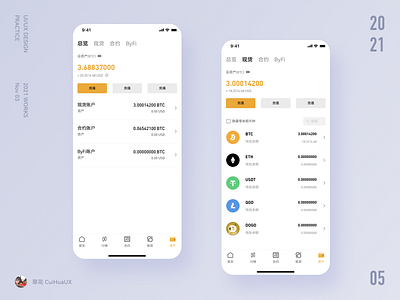 Cryptocurrency assets ui