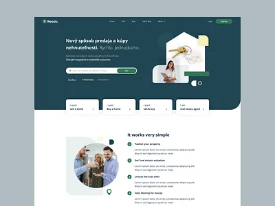 Reado - homepage buy green homes propreties realestate sell ui ux webdesign