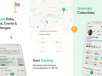 Greenway Nepal - Cycle App 3d adobe xd app appstore branding design illustration logo map mobile ui playstore ui uiux ux