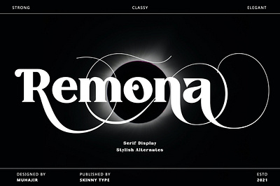 Remona - Stylish Serif branding calligraphy design font illustration logo luxury type design typeface typography