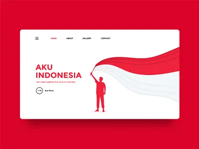 Aku Indonesia design flag home independence indonesia landing page patriotic pledge proud red ui ux youth