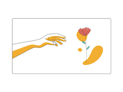 reach art design flower graphic hand illustration line minimalist reach vector