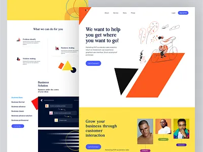 Marketing Landing Page 3d branding agency business business landing landing business solution design graphic design landing page marketing business agency marketing landing page minimal design popular design popular landing page trending webpage design website website design