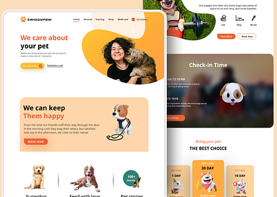 Pet care & salon Web Design branding care design dog figma graphic design icon illustration logo pet ui website