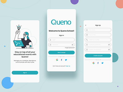 Education management app | Welcome & registration screens app app design branding design education login management online registration school student teacher ui ux welcome