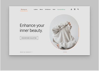 Sempre, Online clothing store art bio clothing design fashion hompage landing page massi material sempre store sustainibility ui ux ux design webdesign website whool winter winterclothing