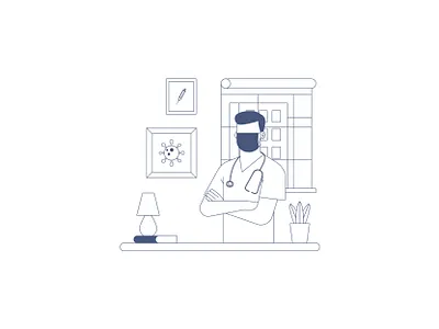doctor art corona covid design doctor graphic health hero hospital illustration line medicine vector
