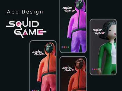 Squid Game App UI Design adobe xd app black colors design figma game green kit minimal design mobile app design purple simple screen designs squid squid game ui design ui kit ui trends uiux design ux design