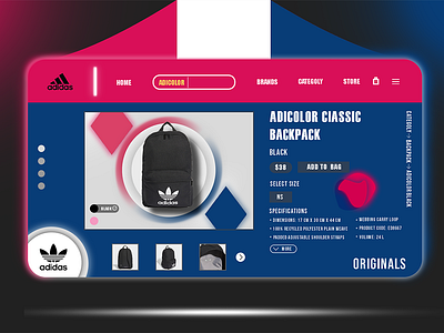 Graphic Design : adidas adicolor classic backpack 3d animation app art branding clean design flat graphic design icon illustration logo minimal motion graphics typography ui ux web web design website