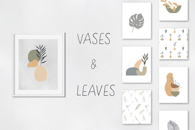 Vases&Leaves botanic branding design graphic design illustration leaves logo vase vector