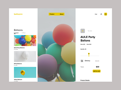 Balloon landing page copywork landing page ui ux