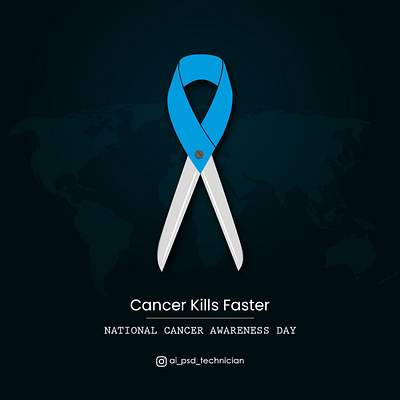 Cancer Kills Faster, National Cancer Awareness Day ads banner design branding concept art creative design graphic design logo minimal minimalist motion graphics social media ads