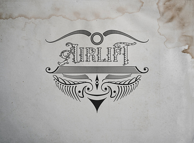 Airlift art grunge handlettering hipster oldschool retro spilled stained textured vintage