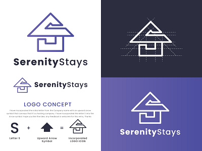 Serenity Stays Logo Design abstract branding business logo corporate logo hosting company logo design illustration logo design minimalist logo modern logo professional logo reantal hosting logo s letter logo unique logo vector logo